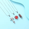 thumbnail image 5 of 3 Pack Heart / Cross / Cylinder Urn Necklace for Ashes With Birthstone Cremation Jewelry for Women Men Keepsake Urn Memorial Necklace Ash Pendant, 5 of 7