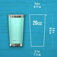 thumbnail image 4 of BluePeak Double Wall Stainless Steel Vacuum Insulated Tumbler Set, 2-Pack, 20 oz, Mint, 4 of 6