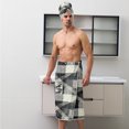thumbnail image 6 of Colevkie 2 Pieces Bath Wrap Set Shower Skirt & Bath Towel for Men Soft Adjustable Polyester Beach Towel Spa Towel Quick Drying Portable Printed Black White Checkered Pattern, 6 of 7