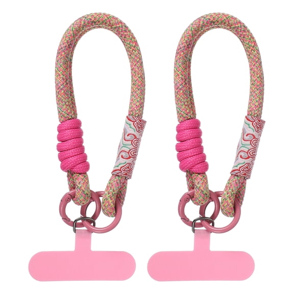 Uxcell Phone Lanyard, Universal Phone Wrist Lanyard Wrist Strap Anti Theft Strap with Pads, Rose 2 Pcs