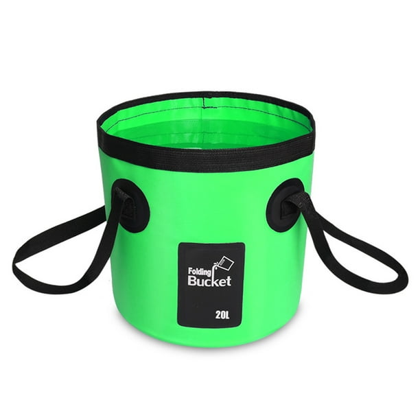 Eigraketly Cubo de agua plegable de PVC, resistente al agua, lavabo, senderismo, de coches, contenedor organizador con asa, accesorios Pescar Verde 20L Eigraketly OD022092-08