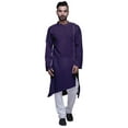 thumbnail image 1 of Atasi Solid Designer LongKurtaShirt Asymmetric Cut Full SleeveKurtaFor Men-Medium, 1 of 1
