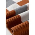 thumbnail image 6 of Plus Size Brown Checkered Crewneck Sweater for Women - Casual Style - [ZhiHiMeRi] | 1X, 6 of 10