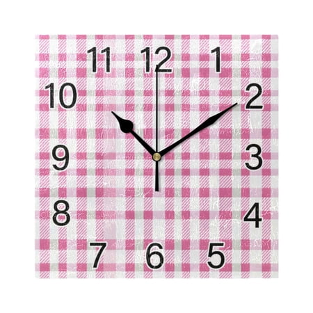 Ryvnso Checkered Grid-c5 Wall Clock Square Silent Non-Ticking Battery Operated 7.78