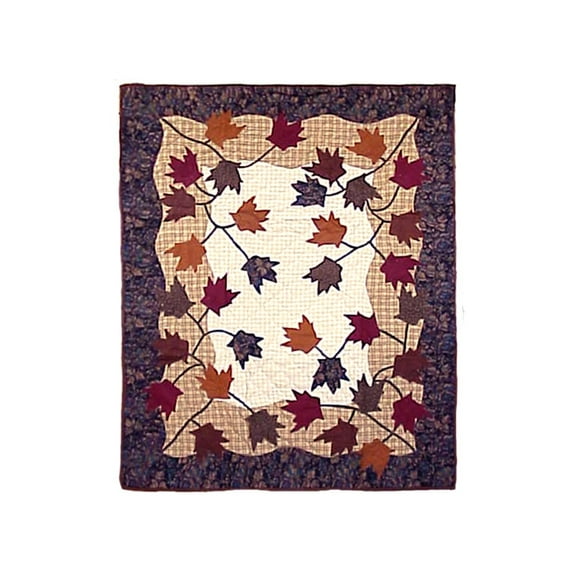 Patchmagic Autumn Leaves Throw, Traditional, 50"W x 60"L