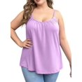thumbnail image 2 of Plus Size Tank Tops for Women Loose Spaghetti Strap Tunic Blouses Violet 4XL, 2 of 7