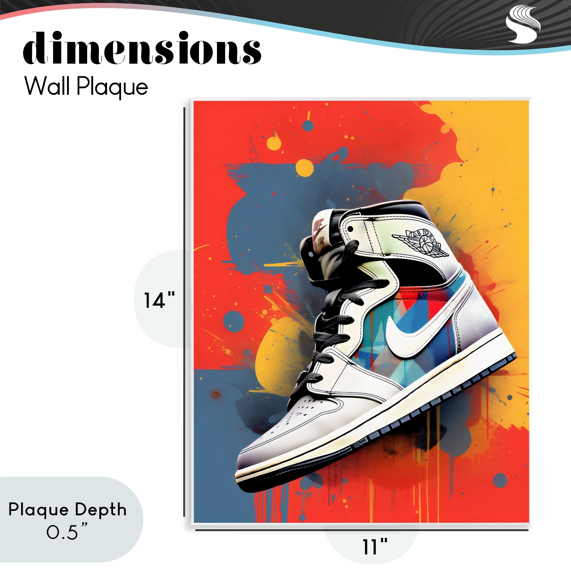 Stupell Industries Shoe With Colorblock Background Wall Plaque Art, design by Creative Studio