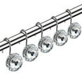 thumbnail image 6 of Cheers US 12Pcs /Set Shower Curtain Hooks Rings for Bathroom, Stainless Steel Rustproof Shower Curtain Hangers Double Hooks Glide Anti Rust Crystal Rhinestones Hooks Rods Curtains and Liner, 6 of 7