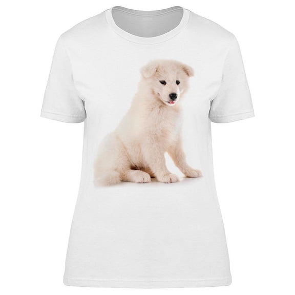 A Puppy Samoyed Sitting T-Shirt Women -Image by Shutterstock, Female Large