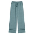 thumbnail image 4 of Idoravan womens loose pants casual womens holiday pant Women's Solid Color High Waisted Loose Wide Leg Pants With Elastic Waistband And Pocket Casual Pants, 4 of 8