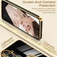 thumbnail image 5 of Dteck for Samsung Galaxy A16 5G Case with 2 Pack Screen Protector, 360° Rotatable Ring Holder Plating Gold Edge Slim Soft Phone Cover Case for Galaxy A16,Black, 5 of 6