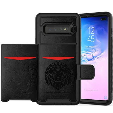Wallet Case Stand View Hard Back Cover for Samsung Galaxy S10 Plus