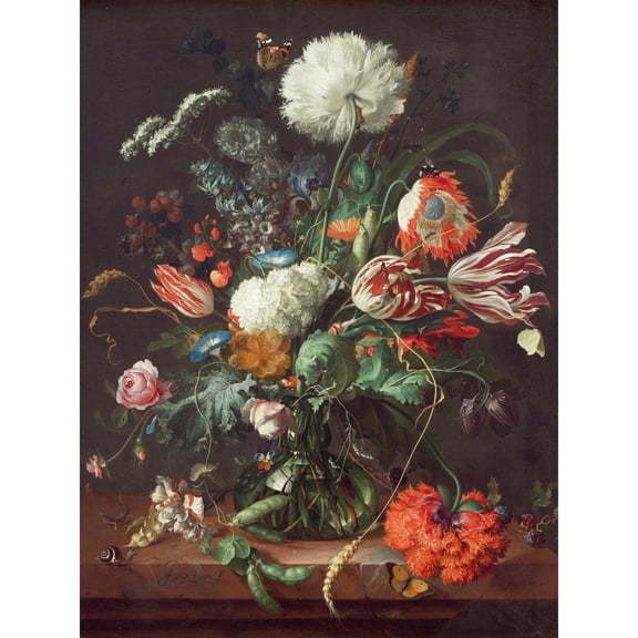 Jan Davidsz De Heem Vase Of Flowers Extra Large Art Print Wall Mural Poster Premium XL
