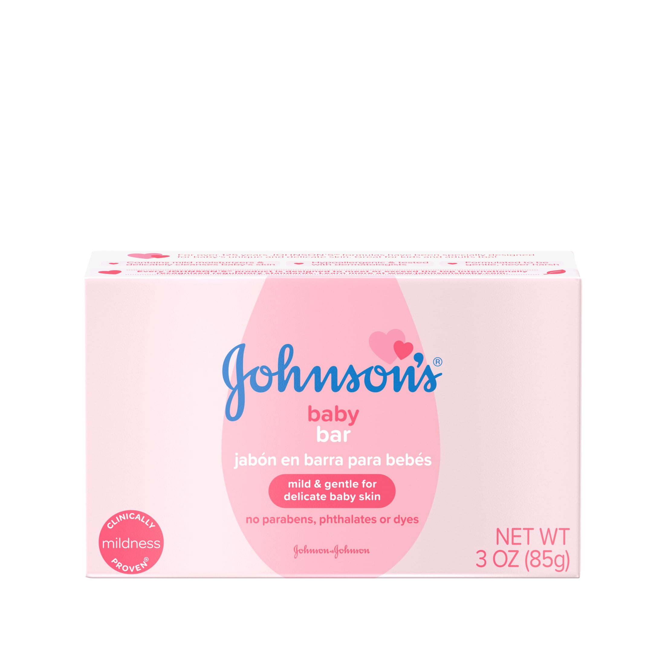 Johnson's Bar Soap Body Wash for Baby and Toddler, Gentle for Baby Bath and Skin Care, 3 oz