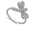 thumbnail image 4 of White Cubic Zirconia Dragonfly Animal Wing Ring .925 Sterling Silver Band Jewelry Female Male Size 6, 4 of 4