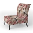 thumbnail image 3 of Designart "Blush Peony Whimsy Artwork" Pink Floral Upholstered Accent Chair - Cottage Arm Chair For Living Room, 3 of 5