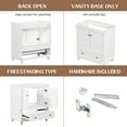 thumbnail image 4 of 30" Bathroom Vanity Base Only, Bathroom Storage Cabinet with Doors and Shelf, Modern Wood Cabinet Basin, Solid Frame with Open Shelf, Sink not Included (White without Sink), 4 of 9