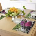 thumbnail image 4 of Ambesonne Spa Place Mats Set of 4, Black Stones, Standard Size, Fuchsia Black and Green, 4 of 6