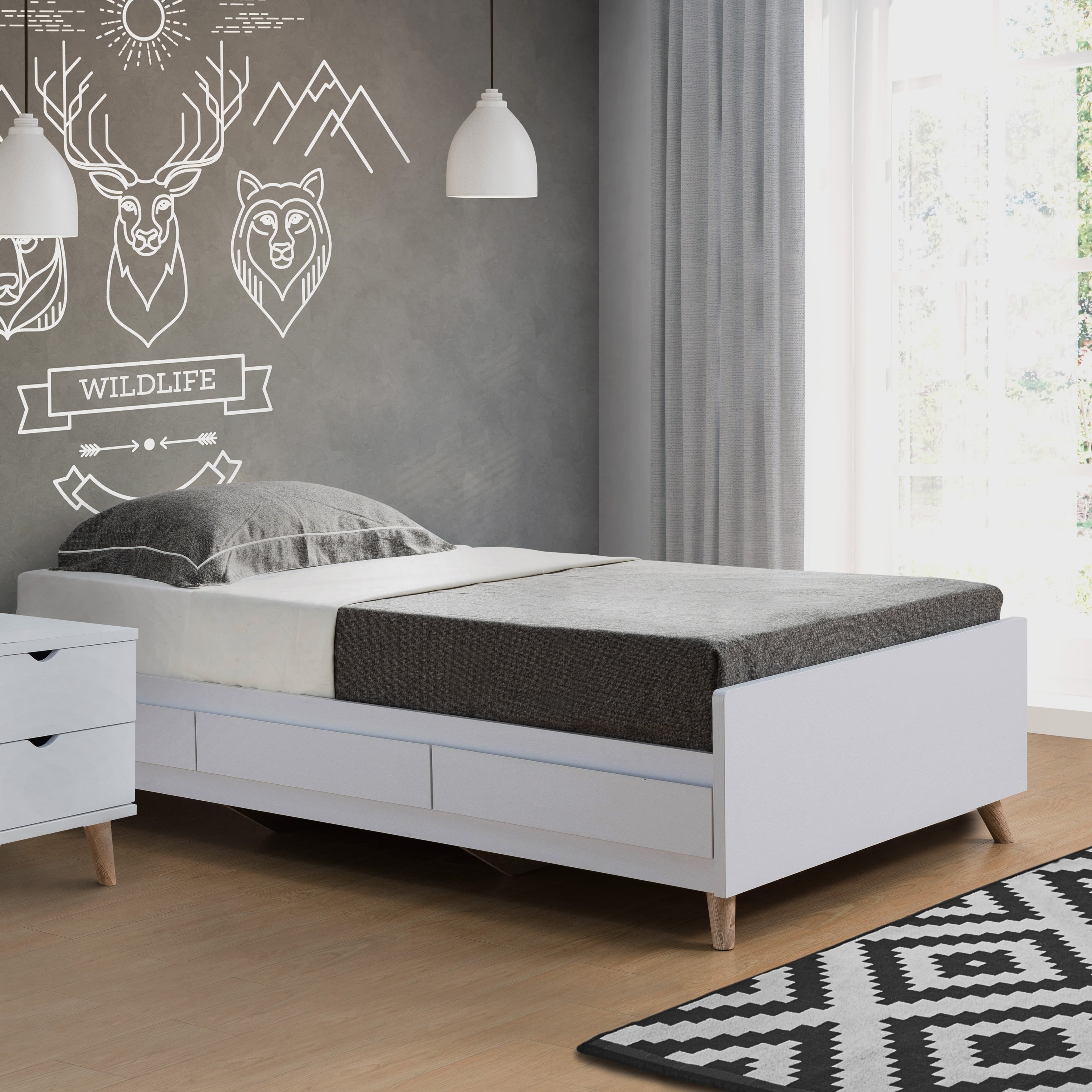 Very sturdy and easy to clean. bridgette modern white queen size platform storage bed walmart com