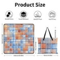 thumbnail image 2 of Colored Grid Geometry Picnic Blanket Waterproof Outdoor Beach Blanket Hand-held Pad Suitable for Travel, Camping, Beach, Family Gatherings, 2 of 7