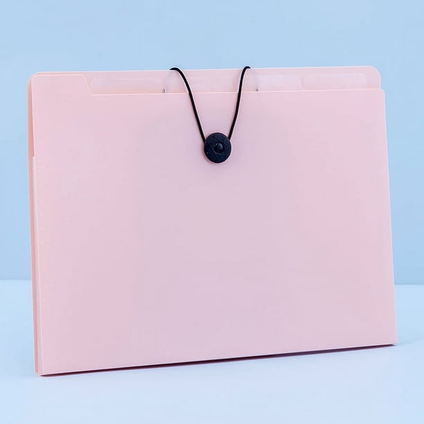 Nvzi Carpeta de archivos expandible con 8 bolsillos, tamaño A4, organizador de documentos portátil, color rosa