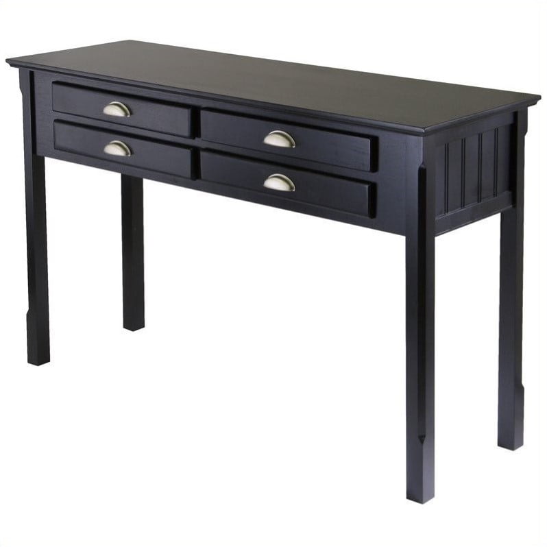 Black And Wood Console Table, Carson Carrington Blythe Black Reclaimed Wood Console Table