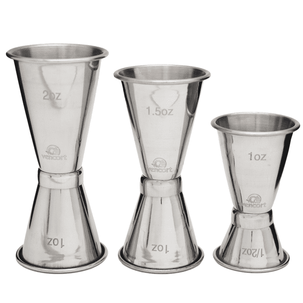 Set De 3 Jiggers De Acero Inoxidable Profesional Para Cocteles Vencort Set De 3 Jiggers/ De Acero Inoxidable Profesional/ Para Cocteles