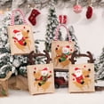 thumbnail image 3 of Monstrate Bolsas de regalo de árbol de Navidad exquisitas de bolsillo de Papá Noel, bolsa de dulces portátil, adornos navideños de lino Kits de decoración para fiestas Antler El Anciano, 3 of 6