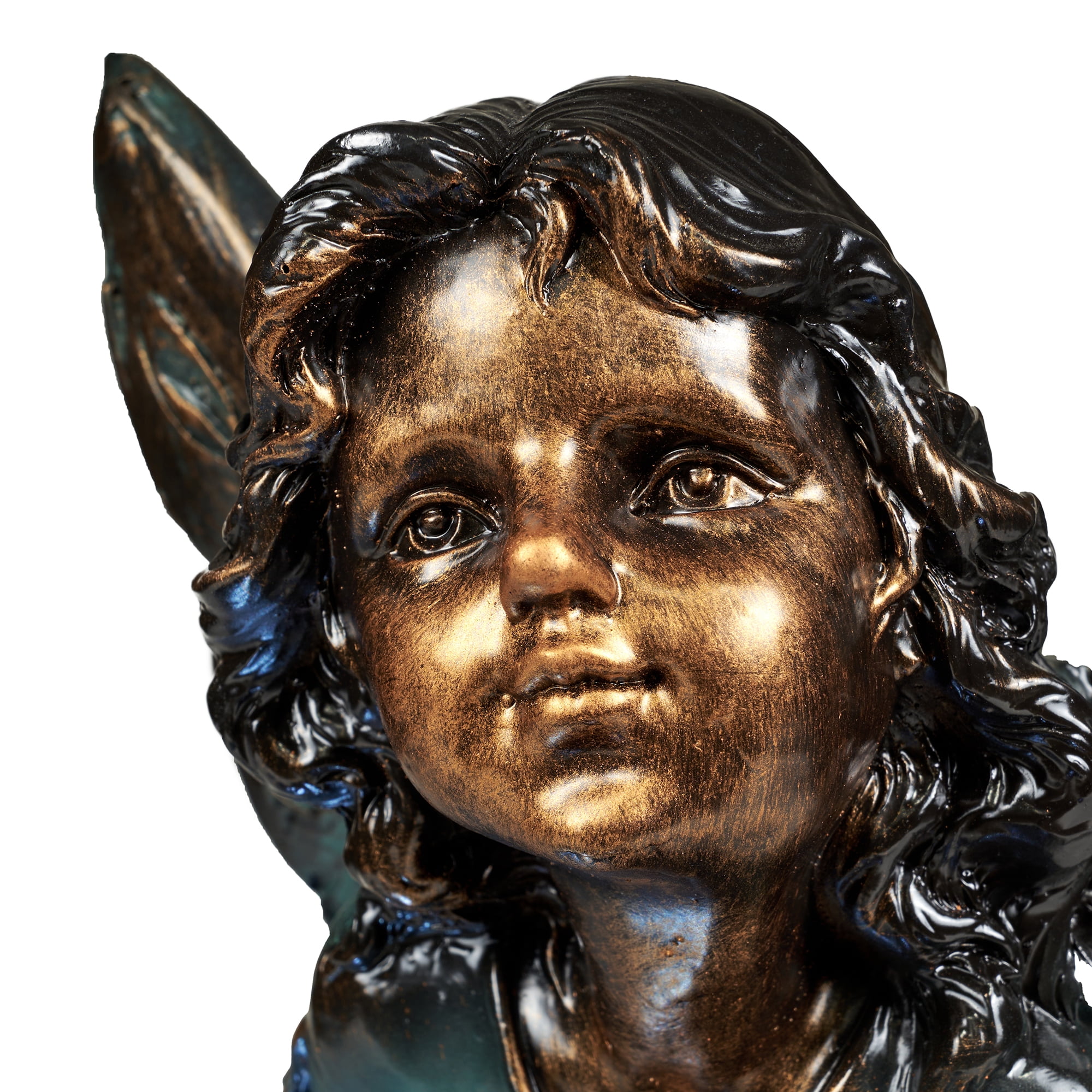 Fairy On The Rock Fountain with 2 White LEDS