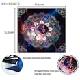 thumbnail image 4 of BadPiggies Psychedlic Mandala Print Tapestry Hippie Room Wall Hanging Art Tapestry Bedroom Dorm Living Room Decor (59"x51"), 4 of 8