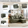 thumbnail image 5 of Pull-Out Convertible PU Leather Sectional Sofa Set with Reversible Chaise Lounge, Sleeper Loveseat Couch with Hidden Storage, 5 of 12