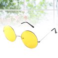 thumbnail image 2 of EeaseMX 2 gafas de sol redondas de gran tamaño con protección UV400 para hombre y mujer (montura dorada, gafas amarillas), 2 of 7