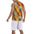 thumbnail image 2 of Sikiie Abstract Watercolors Tartan Basketball Jersey Reversible Men's Mesh Athletic Sports Shirts Training Practice S-4XLX-Large, 2 of 6