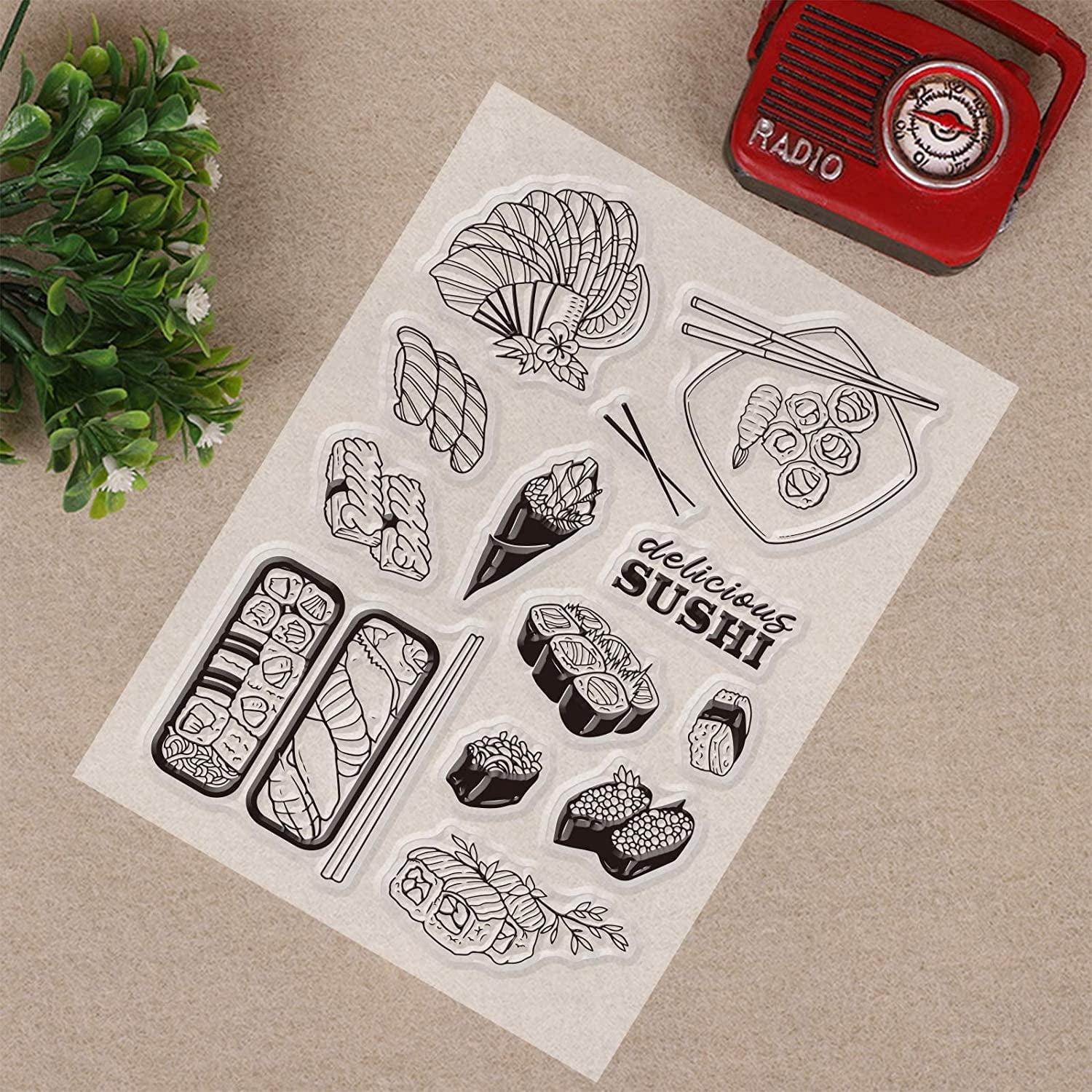 Clear Stempels Japanse Zwarte Kat & Ramen – Siliconen Stempel 16x11 Cm – Voor Scrapbooking, Kaarten & DIY