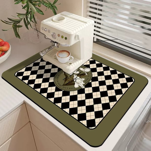 Almohadilla de drenaje de piel de Napa, alfombrilla de goma para secar platos, alfombrillas superabsorbentes, vajilla, alfombras para botellas, Mantel Individual para vajilla de cocina