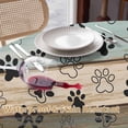 thumbnail image 4 of Round Tablecloth Farmhouse Vintage Waterproof Oil Proof Polyester Table Cloth Cover Decor for Home Dining Outdoor,Patio,Parties, 54" Dia. Pet Dog Paws Wood Texture Brown, 4 of 9