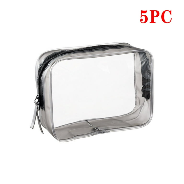 5pc Transparent Mesh Makeup Case Organizer Storage Pouch Casual