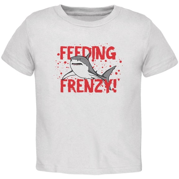 Shark Bloody Feeding Frenzy Toddler T Shirt White 3T