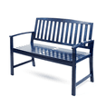thumbnail image 6 of Tcbosik Outdoor Wood Bench, 48 Inch Loveseat with Armrest and Backrest for Poolside, Backyard, Balcony, Porch, Deck, Garden, Blue, 6 of 11