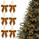 thumbnail image 1 of 6pcs Small Velvet Christmas Bows For Christmas Tree Wreath Gift Wrap Crafts Wedding Party Bows For Snack Bags Baking Candy Bags Home Decoration, 1 of 8