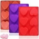 thumbnail image 1 of 3 paquetes de 6 cavidades en forma de corazón Molde de silicona (morado, rojo, marrón), molde para hornear top cake de findTop, molde de galletas de chocolate, 1 of 5