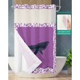 thumbnail image 2 of No Hook Shower Curtain with Snap in Liner, Whale Stars Leaves Romantic Purple Hotel Shower Curtains for Bathroom, Washable Shower Curtain Liner Set with Mesh Top Window, 54"x78", 2 of 6