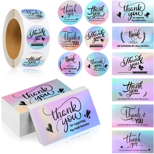 Set de tarjetas de agradecimiento y pegatinas Tenare 1120 unidades
