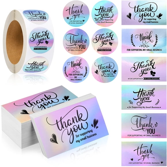 Set de tarjetas de agradecimiento y pegatinas Tenare 1120 unidades