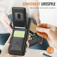 thumbnail image 3 of ELEHOLD Case for Google Pixel 9 / 9 Pro, 2-in-1 Magnetic RFID Leather Wallet Case with Card Slots & Kickstand,Black, 3 of 6