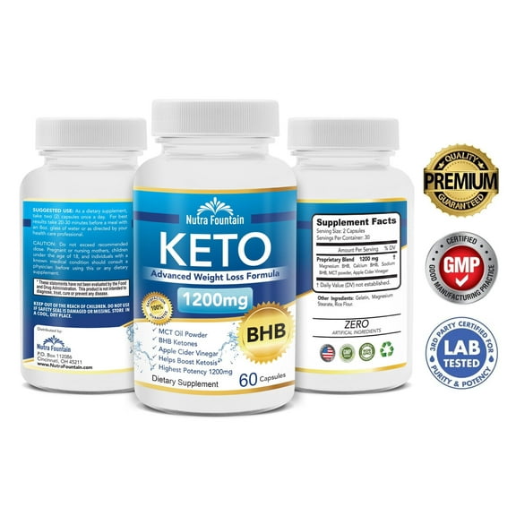 Keto Advanced BHB MCT ACV Formula - 1200mg (60 Capsules)