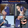 thumbnail image 6 of Magnetic for iPhone 14 Case with Stand [Military Grade Drop Tested][Compatible with Magnet] Ring Translucent Slim Hard Back Soft Edge, Blue, 6 of 13
