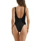 thumbnail image 3 of INSPIRAR CHIC Traje de baño de una pieza con escote redondo y tirantes anchos, espalda baja y efecto adelgazante, color negro, talla X-Small, 3 of 5