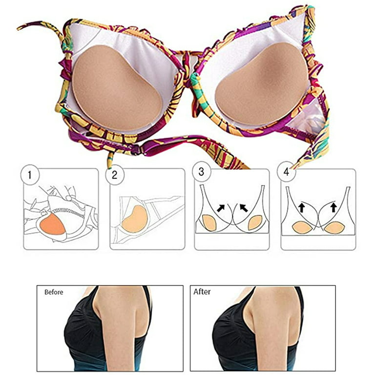 Push Up Bra Pads Inserts Breast Enhancers in Fun Sexy Colors with  Double-Sided Tape 