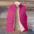 thumbnail image 7 of Women Fleece Lined Quilted Vest Sleeveless Zip up Outerwear Lapel Collar Warm Waistcoat Casual Fall Winter Gilet with Pockets XL, 7 of 7